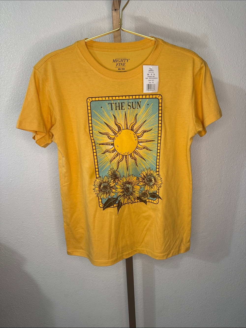 Mighty Fine Yellow Sunflower Graphic Tee- XS- NWT